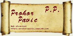 Prohor Pavić vizit kartica
